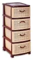 Тумба русспласт Ромашка 4 яруса РП-431, ШхГхВ: 38х47х98 см, цвет: бежевый/коричневый