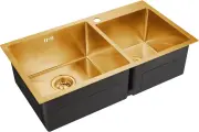 Кухонная мойка Emar EMB-210 PVD Nano Golden 78x43 см, золотой матовый