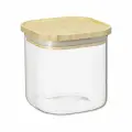 Банка для хранения сыпучих продуктов 800 мл квадратная Glass Bamboo