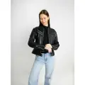 Мотокуртка женская из натуральной Monika (черная XS)