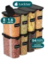 Банки для сыпучих продуктов LockSar контейнеры для круп набор 1,6л х 8 шт