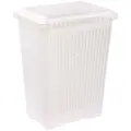 Корзина бельевая с крышкой Вязаное плетение, 25 л, 37х27,5х46,5 см, цвет белый