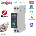 Смарт выключатель 16А Tuya ZigBee, с монитором энергии, чёрный