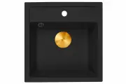 Мойка GR 515 BLACK GRAFIT с декоративной накладкой в цвете бронза