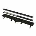 Водоотводящий желоб AlcaPlast APZ19BLACK750 с порогами для двусторонней решетки