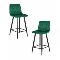 Набор 2 шт. Стул полубарный DOBRIN OLIVIA, LML-8078-1, черные матовые ножки, зелёный велюр (108-64)