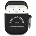 Lagerfeld для Airpods чехол Silicone case with ring RSG logo Black