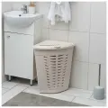 Корзина для белья Альтернатива угловая с крышкой, 45 л, 37х50х56 см, цвет слоновая кость (М1364)