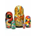 Василий Кандинский. Матрёшка с художественной росписью по мотивам работ художника. 5 кукол. высота 18 см.