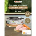Almo Nature Консервы для кошек и котят с курицей и морковью в бульоне (HFC, Complete, Chicken and Carrots), Влажный корм, 6х100 г