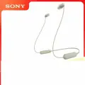 Sony, WI-C100, гарнитура Bluetooth 5.0, драйвер 9 мм, usb-c, ipx4, 20 г，бежевый