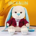 Мягкая игрушка Jack&Lin Зайчик Жак в бархатном пиджаке с футболкой, 25 см, в коробке