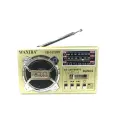 Радиоприемник Waxiba XB-322URT (золотой) с фонариком LED Micro SD USB Радио FM AM SW MP3 / Прихвати с собой в поход, путешествие, баню, пикник