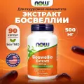 NOW Boswellia Extract 500mg, Босвелия экстракт, 90 капсул, для суставов и связок, витамины для иммунитета для взрослых, для сосудов