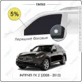 Шторки на автомобиль солнцезащитные INFINITI FX 2 Кроссовер 5дв. (2008 - 2013) на передние двери 5%, сетки от солнца в машину инфинити ФХ, Каркасные автошторки Premium