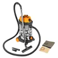 Пылесос промышленный 1600 Вт / 30 л с возможностью подключения электроинструмента WDK-DUSTER L+