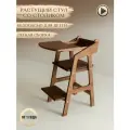 Растущий стул со столиком / деревянный стульчик / цвет орех