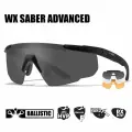 Очки защитные Wiley X Saber Advanced 3MM (Черная матовая оправа, линзы: дымчато-серая 15% + прозрачная 89% + янтарная 52%)