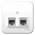 3 шт. Systeme Electric Blanca наружная Белая Розетка 2-ая компьютерная RJ45, кат.5E, изолированная пластина, BLNIA045451