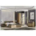 Спальный гарнитур, мебель комплект для спальни Дуб золотой/Камень, Лофт, 120х50х210 см SV-Мебель
