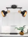 Спот настенно-потолочный Rivoli Lorrany E14 40 Вт поворотный черный, светлое дерево