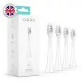 Сменные насадки для электрической зубной щетки ORDO Sonic+ с закругленными щетинками и силиконовым полирующим элементом, 4 штуки, белые