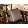Клиновидная анатомическая треугольная подушка PillowPlace под спину для чтения на спинку кровати дивана Рогожка клин Шоколад 50х20х40 см