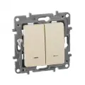 8 шт. Legrand Etika Слоновая кость Выключатель 2-х клавишный с подсветкой, 10А, Винтовые клеммы 672304