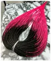 Дреды комплект, гладкие. К тонкому концу. черно-розовые, 50штук, 60см