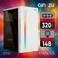 Ginzzu D390 2*USB 2.0, AU White Window