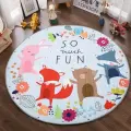 Детский коврик мешочек с нескользящим покрытием Лисята диаметр 150 см