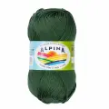 Пряжа Alpina SATI 10 шт. по 50 г 100% мерсеризованный хлопок 170 м №076 т. зеленый