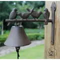 Чугунный Колокол с птицами 20х19х11см сувенирный интерьерный, садовый дачный звонок беспроводной колокольчик