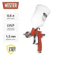 Краскопульт пневматический WESTER FPG-30 LVLP, дюза 1.5 мм, 85-110 л/мин, бачок 0.6 л