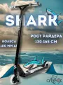 Трюковой самокат ATEOX Shark, черно-белый,100 мм, двухколесный, до 165 см, от 6+, до 100 кг, для подростков