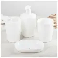 Набор аксессуаров для ванной комнаты Aqua, 4 предмета (дозатор, мыльница, 2 стакана), цвет белый