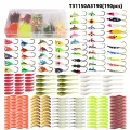 190pcs Ice Fishing Jigs Lures Starter Kit for Walleye Crappie Panfish