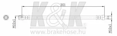 Шланг тормозной задний от официального дистрибьютора, производитель - K&K, артикул FT4083