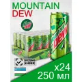 Mountain Dew, 0.25 л, 24 шт, банка (газированный напиток Маунтин Дью классический, лимон и лайм, MNT DEW, Узбекистан)