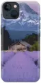 Силиконовый чехол на Apple iPhone 14 / Эпл Айфон 14 с рисунком Лавандовое поле в горах