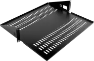 ЦМО Полка для стойки перфорированная консольная 2U с центральным креплением, глубина 400 мм, цвет черный (МС-40.2-9005)