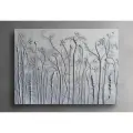 Панно. Ботанически барельеф. Гипсовый декор 50*70*2 см, серый. Ручная работа