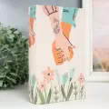 Шкатулка книга-сейф «Рука в руке», дерево и искусственная кожа, с замком, 21×13×5 см