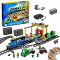 Конструктор сити Радиоуправляемый поезд с рельсами, 1033 детали, совместим с City 60052
