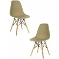 Стулья для кухни комплект 2 шт со спинкой СтулБержи EAMES DSW, деревянные ножки, кофе с молоком, пластиковый