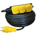Удлинитель силовой 3 гнезда желтый IP44 КГ тп-ХЛ 3х1,5 100м
