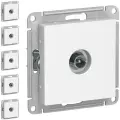 Механизм телевизионной розетки Schneider Electric AtlasDesign TV коннектор белый (комплект из 5 шт.)