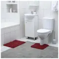 Набор ковриков для ванной и туалета Доляна «Пушистик», 2 шт: 38×40, 40×60 см, цвет бордовый