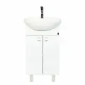 Тумба напольная с раковиной для ванной Orange Рио 50 Ri-50TUW+RA, белый глянец