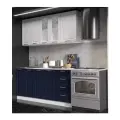 Кухня готовая Агава, гарнитур длина 160 см, цвет Акация белая/Сапфир